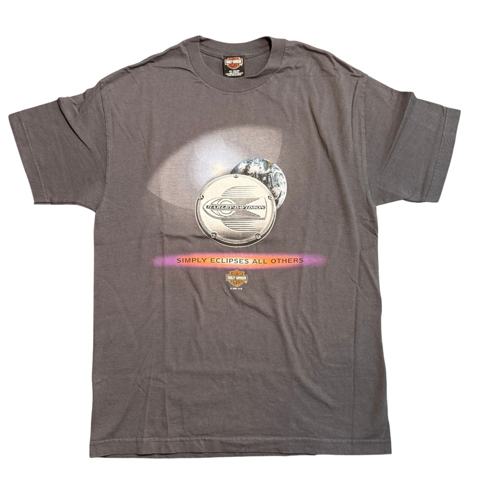Vintage 2001 Harley Davidson Simply Eclipses All Others T-Shirt Grey Large KC MO